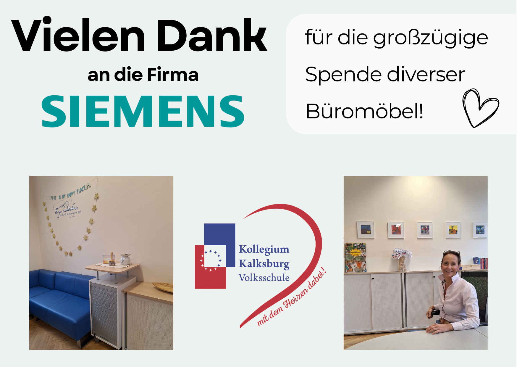 Großes Dankeschön an die Firma Siemens